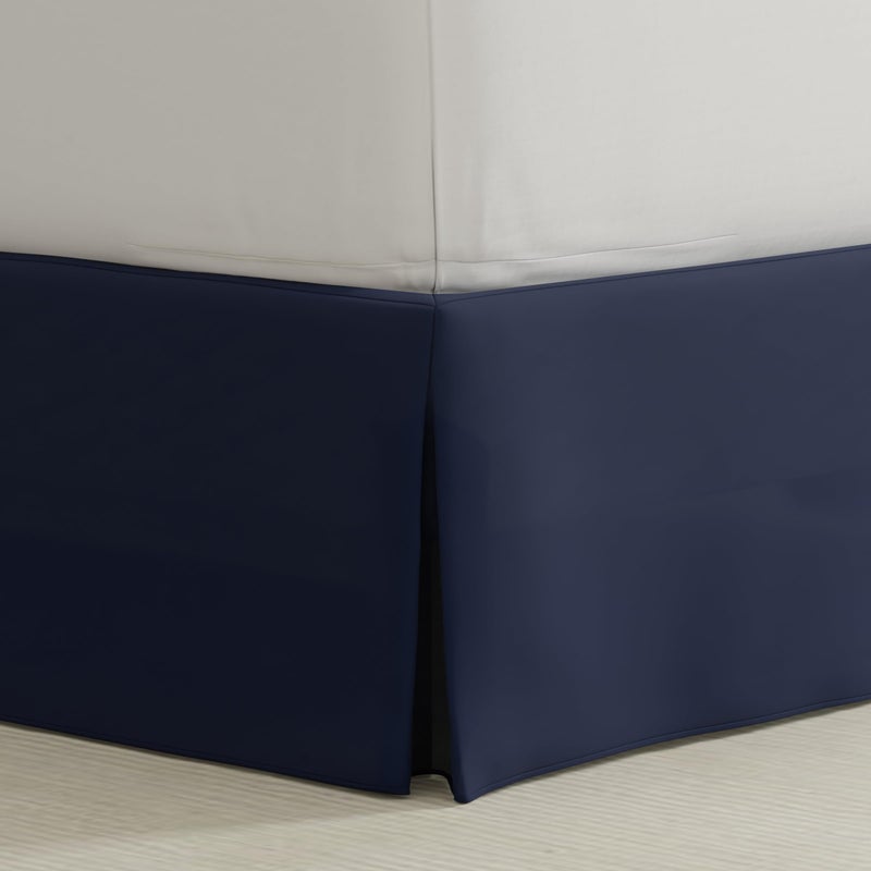Bed Maker's Bed Makerâ€™s Never Lift Your Mattress Bed Skirt, Designed for Box Spring Beds, Split Corners, 14 Inch Drop Length, King, Navy - Image 1